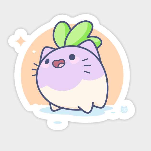 Turnip Cat 1 Sticker by Everything A Cat